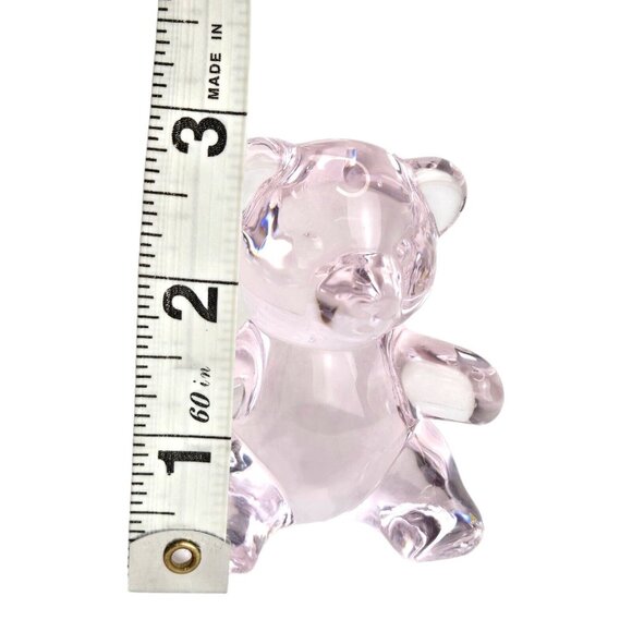 Set Of 2 Oneida 24% Lead Crystal Pink Teddy‎ Bear & Seal Figurine Paperweights - Picture 13 of 15